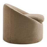 Lahinch Slipcovered Linen-Blend Round Accent Chair in Almond