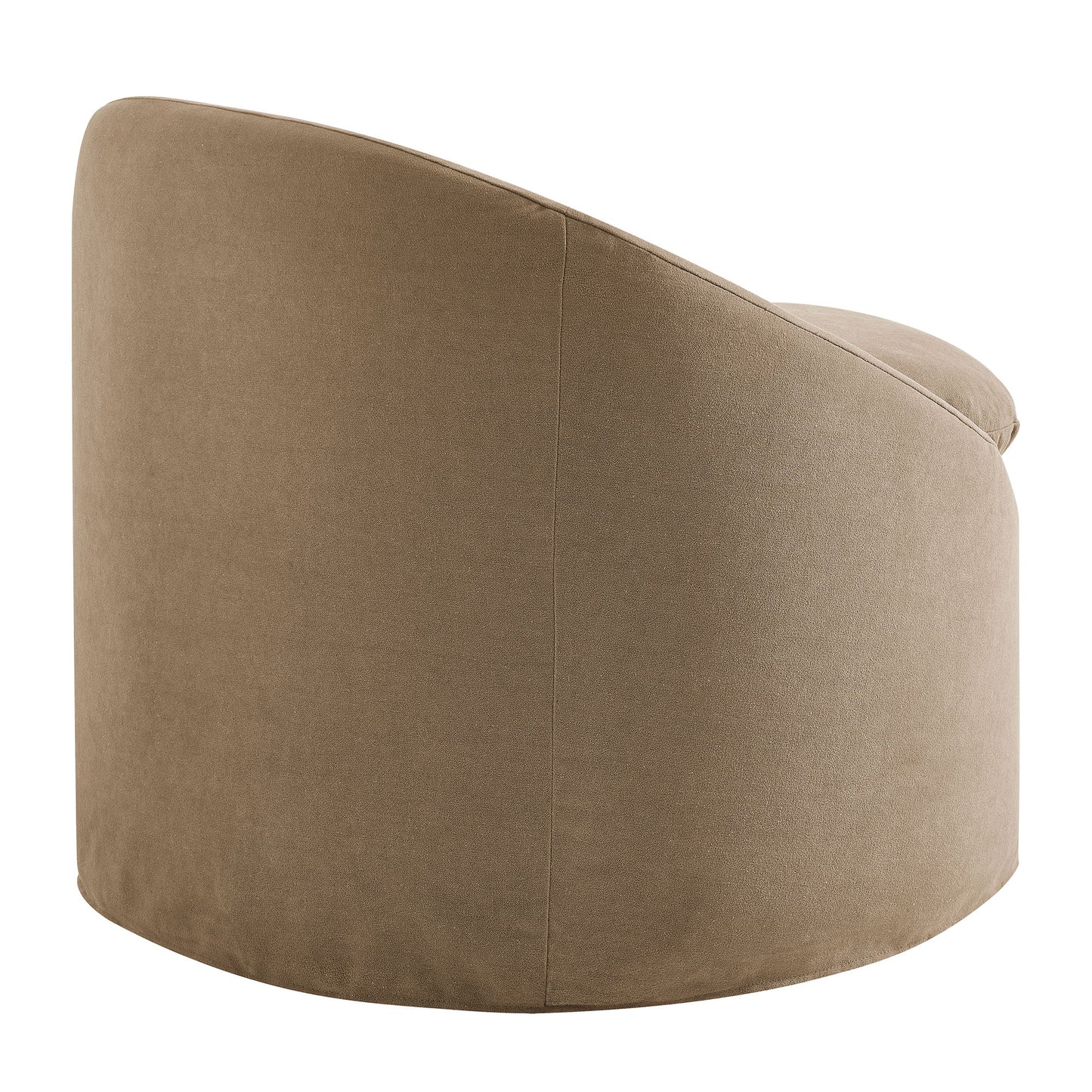 Lahinch Slipcovered Linen-Blend Round Accent Chair in Almond