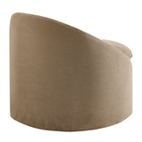 Lahinch Slipcovered Linen-Blend Round Accent Chair in Almond