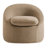 Lahinch Slipcovered Linen-Blend Round Accent Chair in Almond
