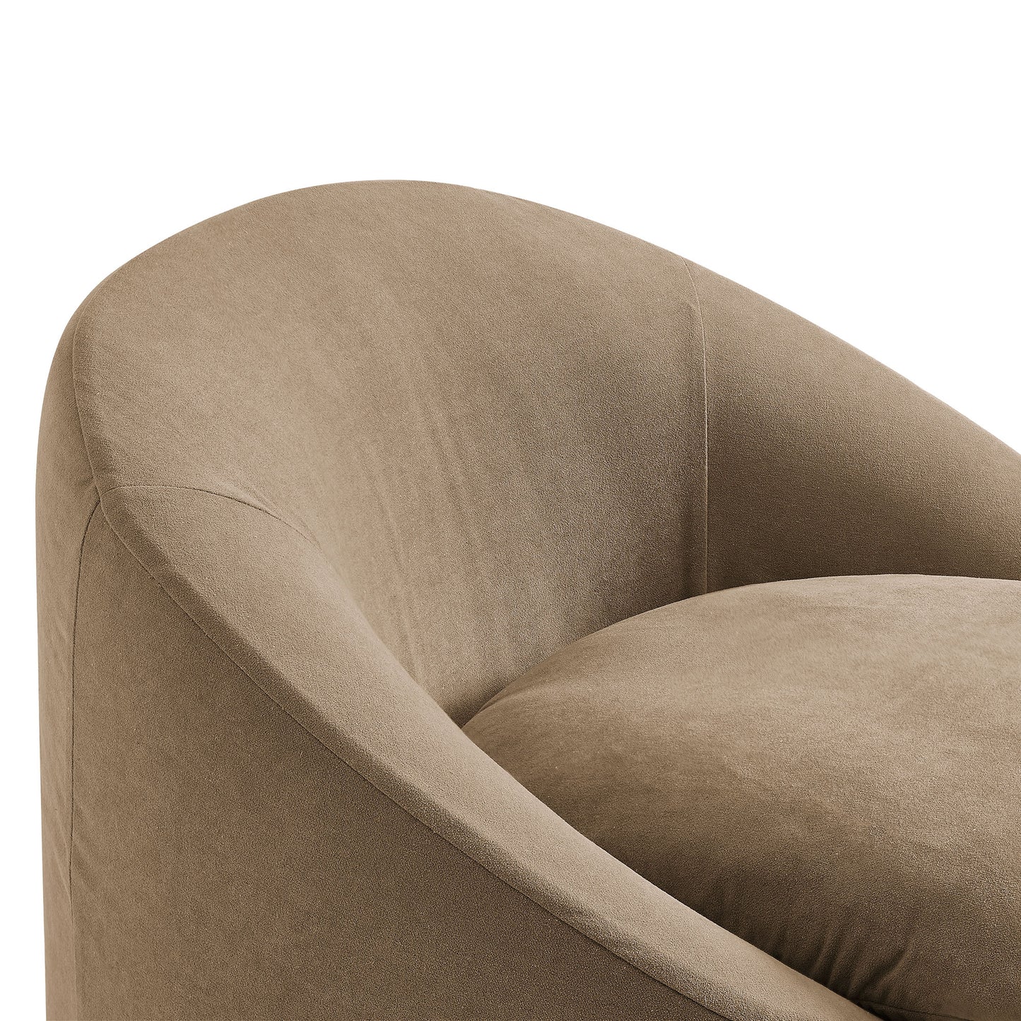 Lahinch Slipcovered Linen-Blend Round Accent Chair in Almond