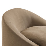 Lahinch Slipcovered Linen-Blend Round Accent Chair in Almond