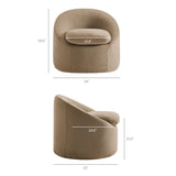 Lahinch Slipcovered Linen-Blend Round Accent Chair in Almond