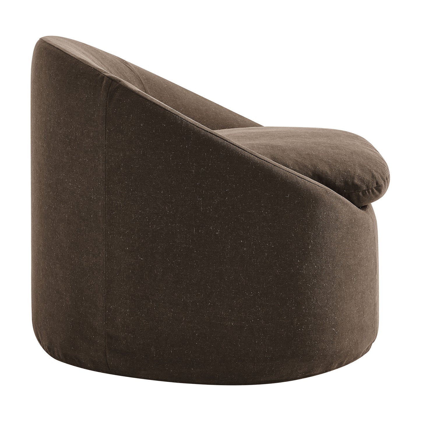 Lahinch Slipcovered Linen-Blend Round Accent Chair in Cocoa