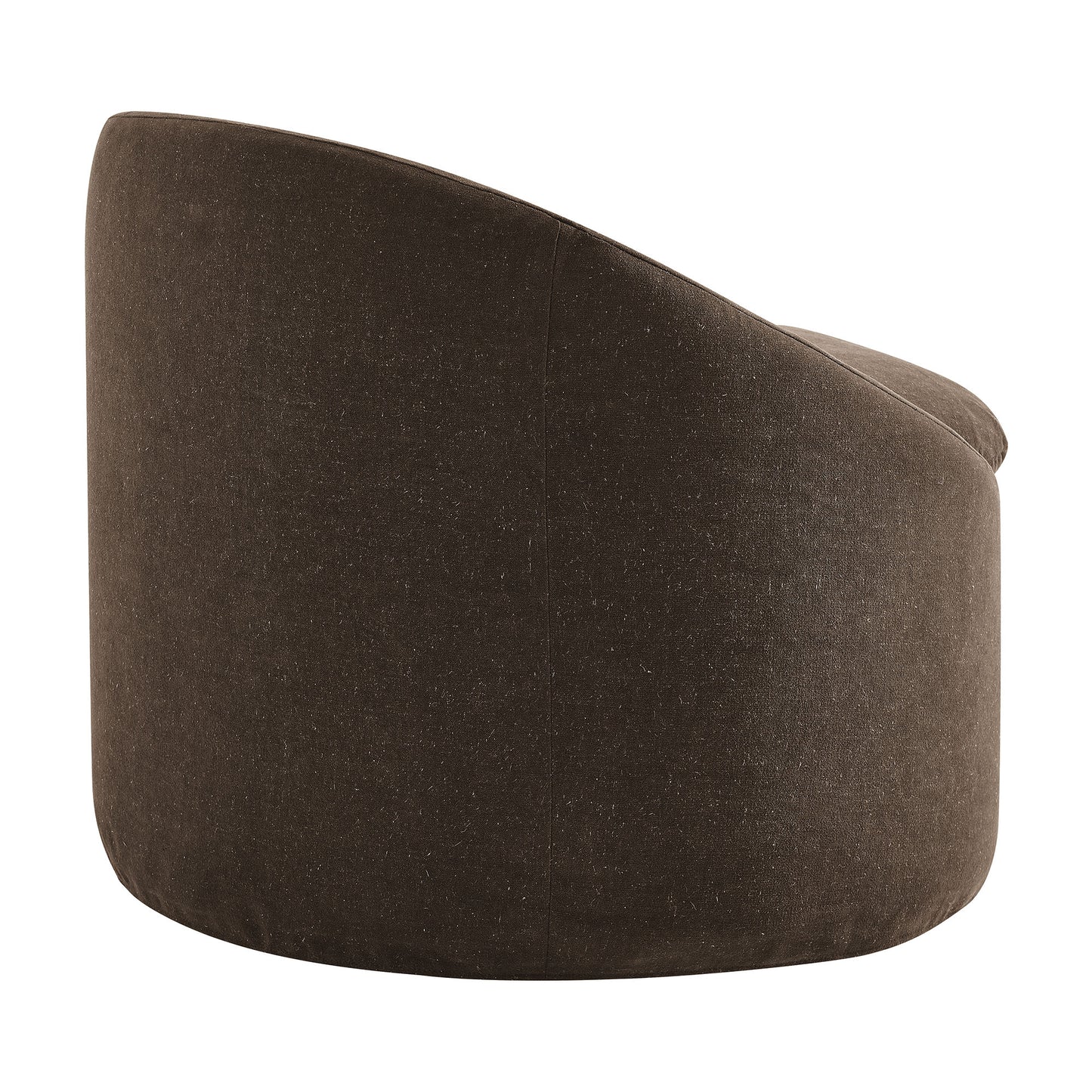 Lahinch Slipcovered Linen-Blend Round Accent Chair in Cocoa