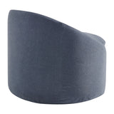 Lahinch Slipcovered Linen-Blend Round Accent Chair in Denim