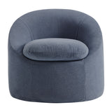 Lahinch Slipcovered Linen-Blend Round Accent Chair in Denim