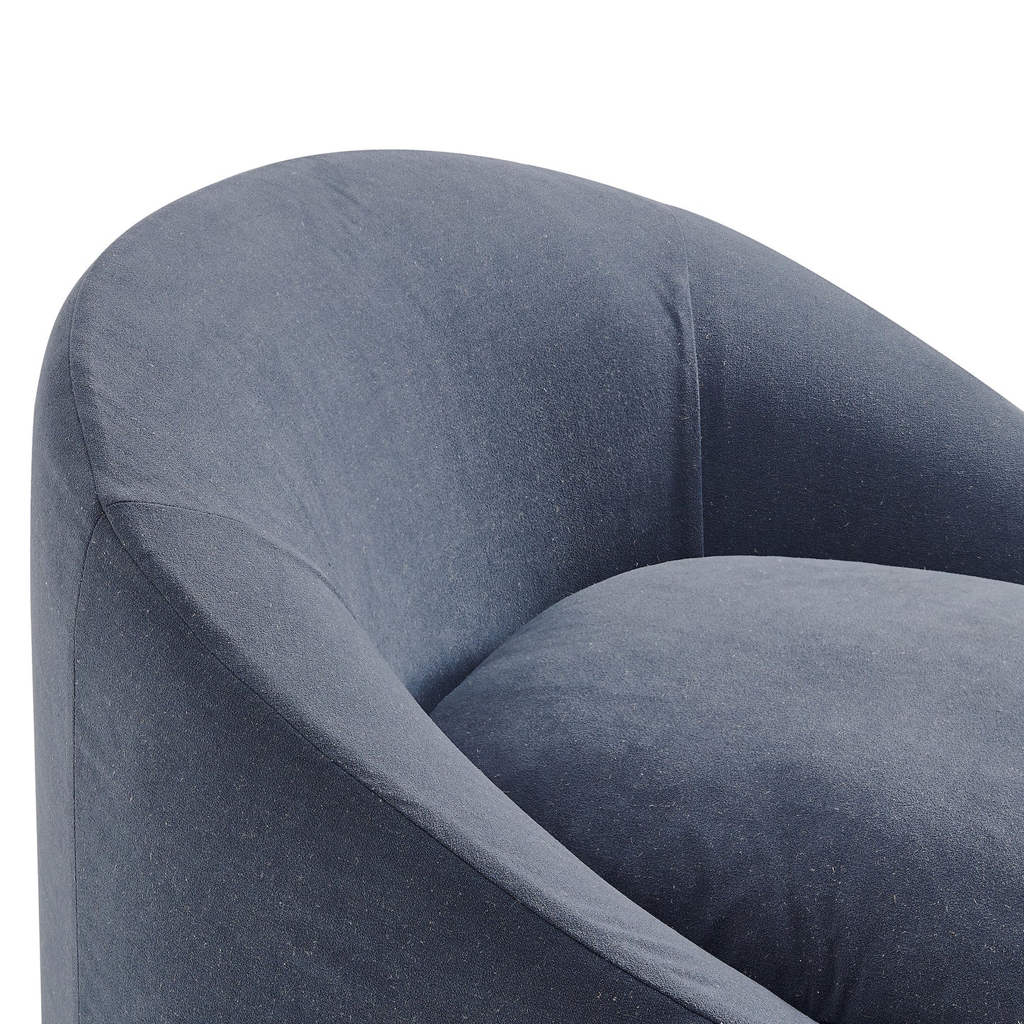 Lahinch Slipcovered Linen-Blend Round Accent Chair in Denim