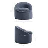 Lahinch Slipcovered Linen-Blend Round Accent Chair in Denim