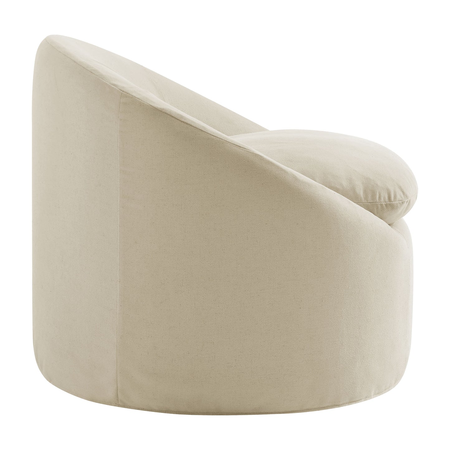 Lahinch Slipcovered Linen-Blend Round Accent Chair in Linen