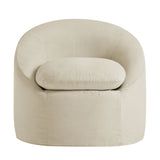 Lahinch Slipcovered Linen-Blend Round Accent Chair in Linen