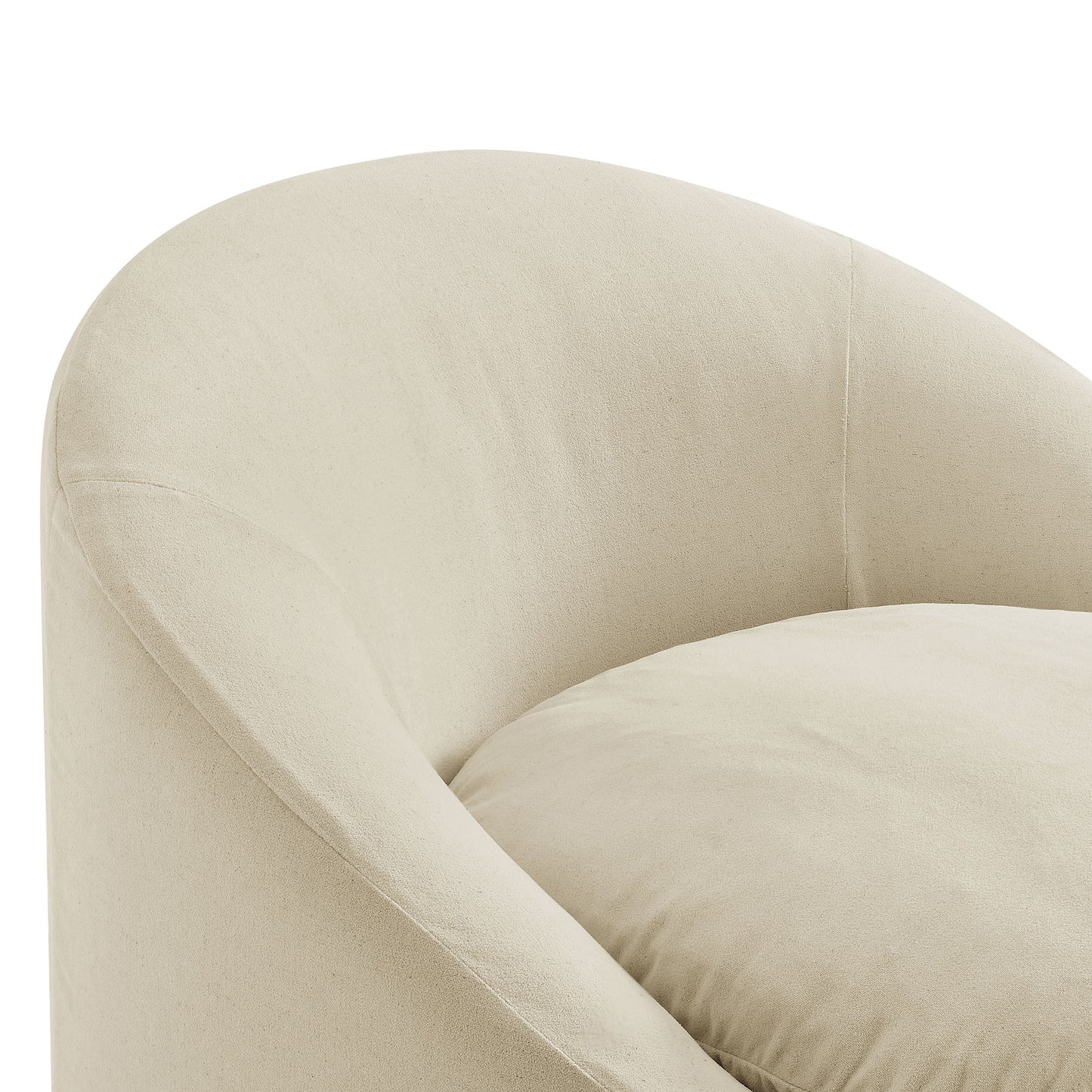 Lahinch Slipcovered Linen-Blend Round Accent Chair in Linen