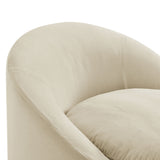 Lahinch Slipcovered Linen-Blend Round Accent Chair in Linen