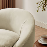 Lahinch Slipcovered Linen-Blend Round Accent Chair in Linen