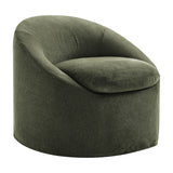 Lahinch Slipcovered Linen-Blend Round Accent Chair in Sage