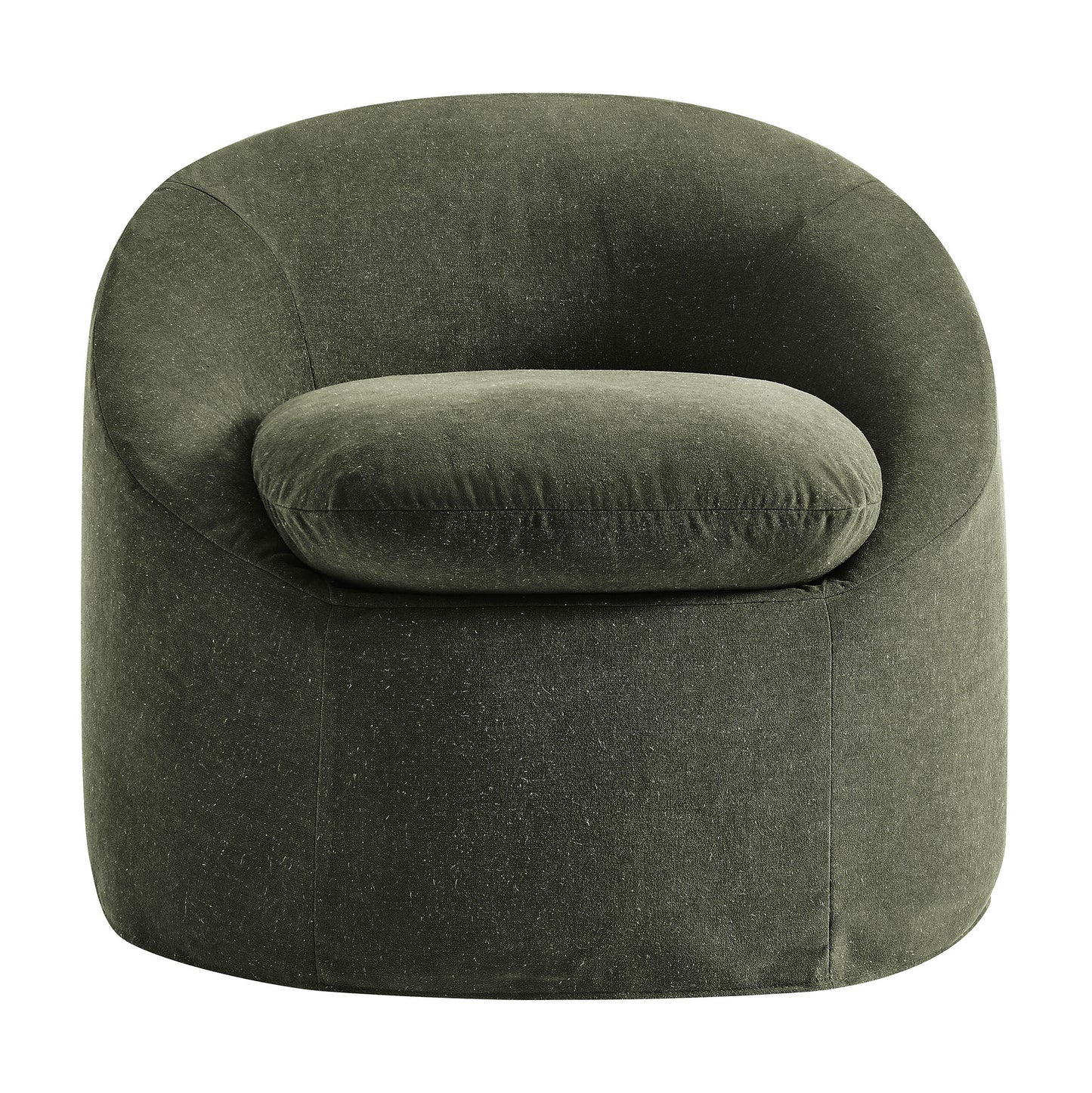 Lahinch Slipcovered Linen-Blend Round Accent Chair in Sage