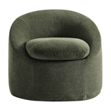 Lahinch Slipcovered Linen-Blend Round Accent Chair in Sage