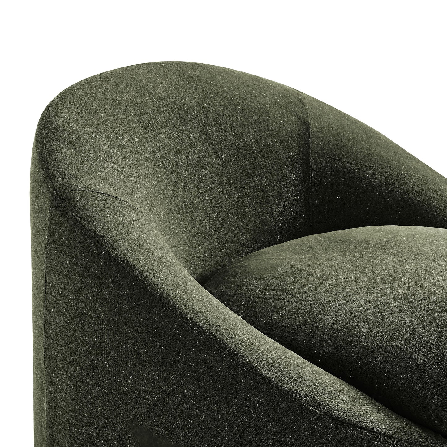 Lahinch Slipcovered Linen-Blend Round Accent Chair in Sage