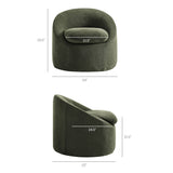 Lahinch Slipcovered Linen-Blend Round Accent Chair in Sage