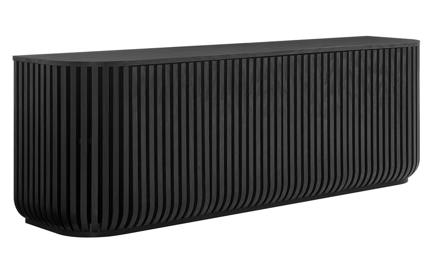 Hollis 75" Curved Sideboard Storage Cabinet in Black