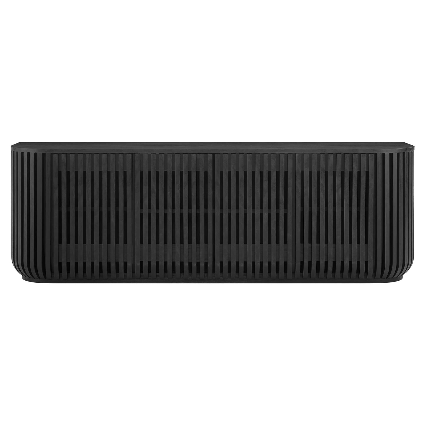 Hollis 75" Curved Sideboard Storage Cabinet in Black