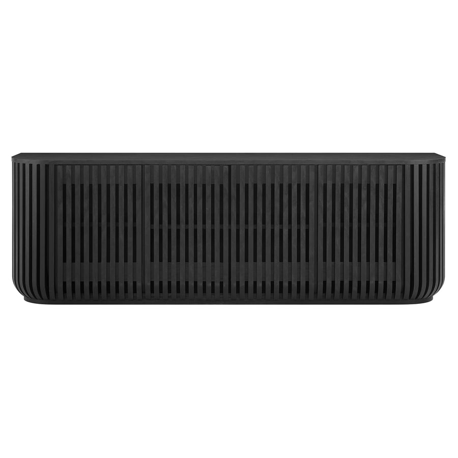 Hollis 75" Curved Sideboard Storage Cabinet in Black