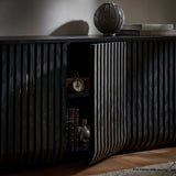 Hollis 75" Curved Sideboard Storage Cabinet in Black