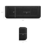 Hollis 75" Curved Sideboard Storage Cabinet in Black