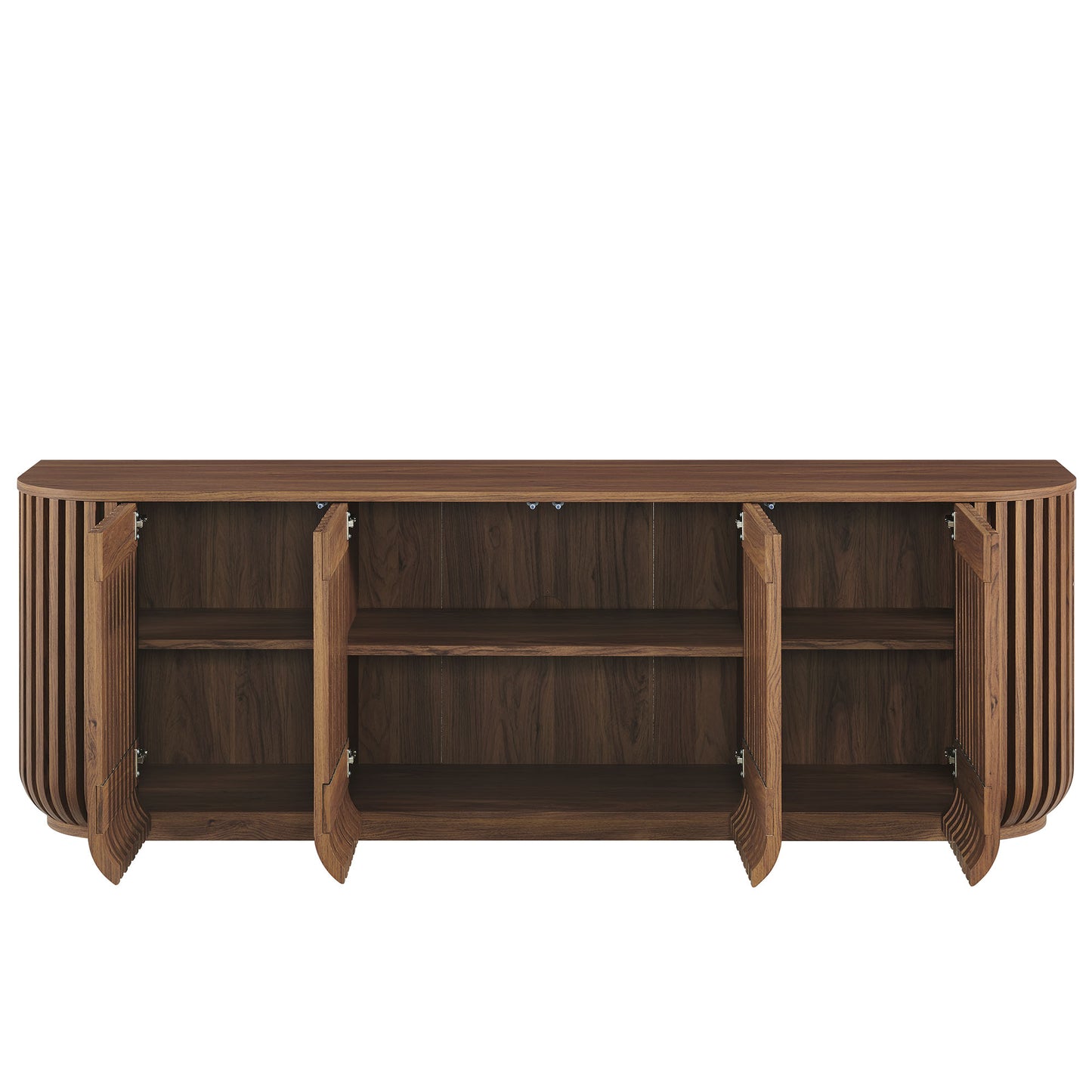 Fortitude 75" Curved Sideboard Storage Cabinet by Furniture For America