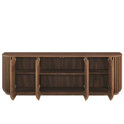 Fortitude 75" Curved Sideboard Storage Cabinet by Furniture For America