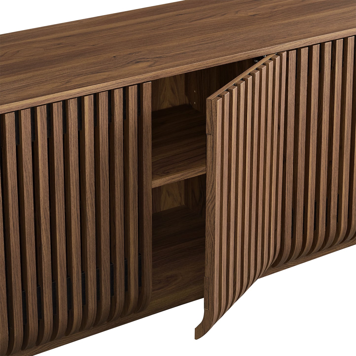 Fortitude 75" Curved Sideboard Storage Cabinet by Furniture For America