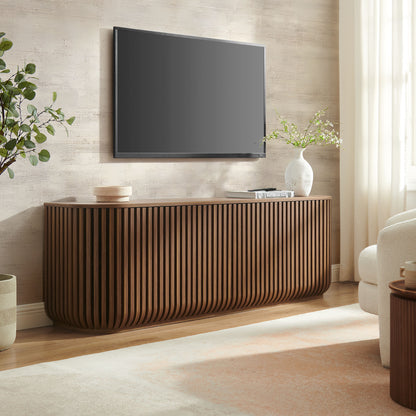 Fortitude 75" Curved Sideboard Storage Cabinet by Furniture For America