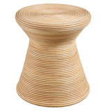 Helsingor Hourglass Natural Rattan Round Side Table in Natural