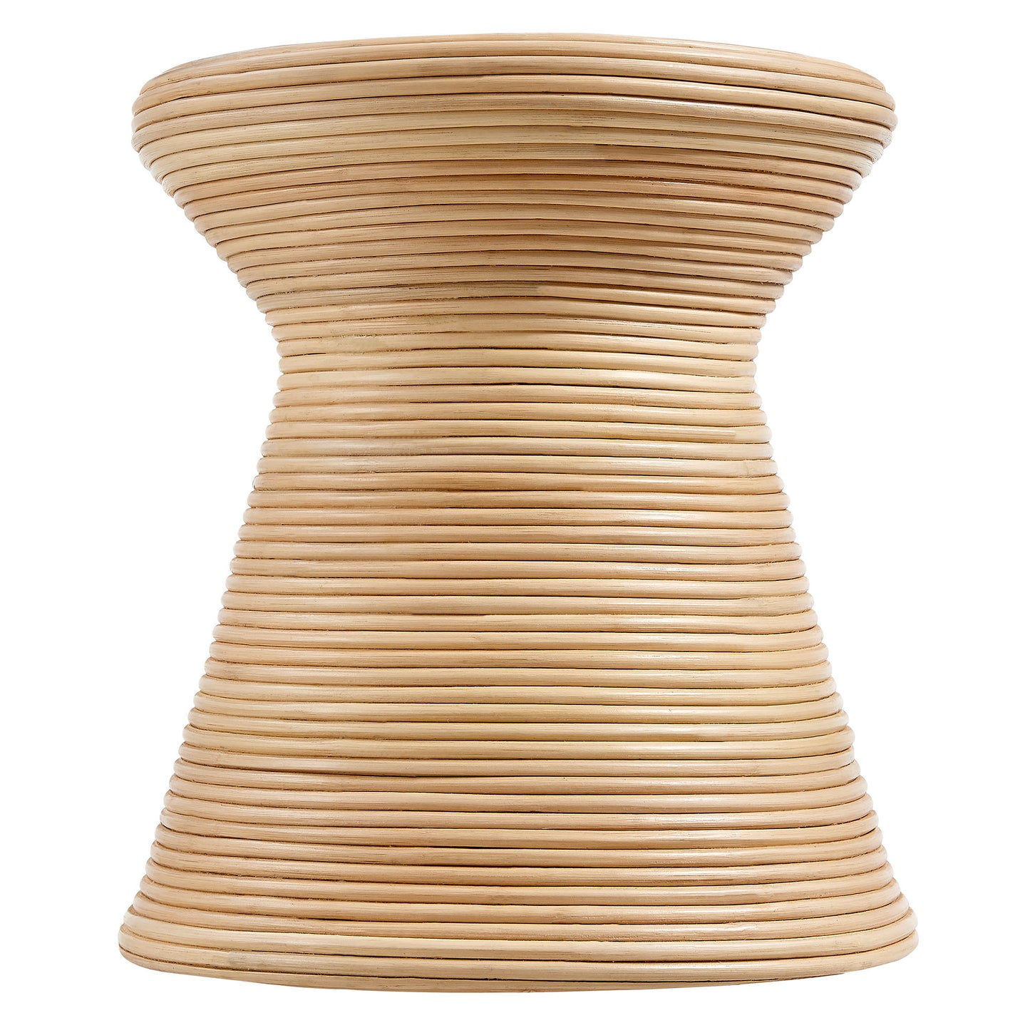 Tavi Hourglass Natural Rattan Round Side Table by Furniture for America