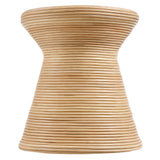 Helsingor Hourglass Natural Rattan Round Side Table in Natural