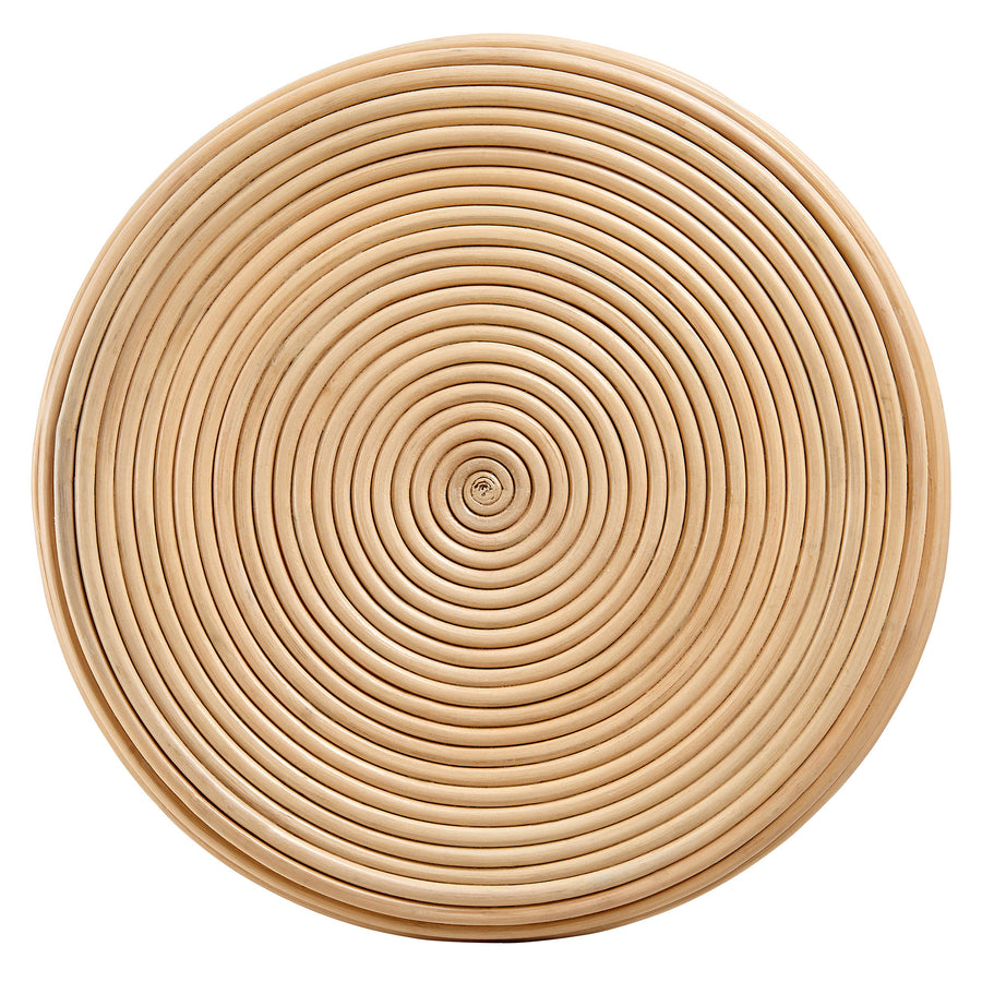 Helsingor Hourglass Natural Rattan Round Side Table in Natural