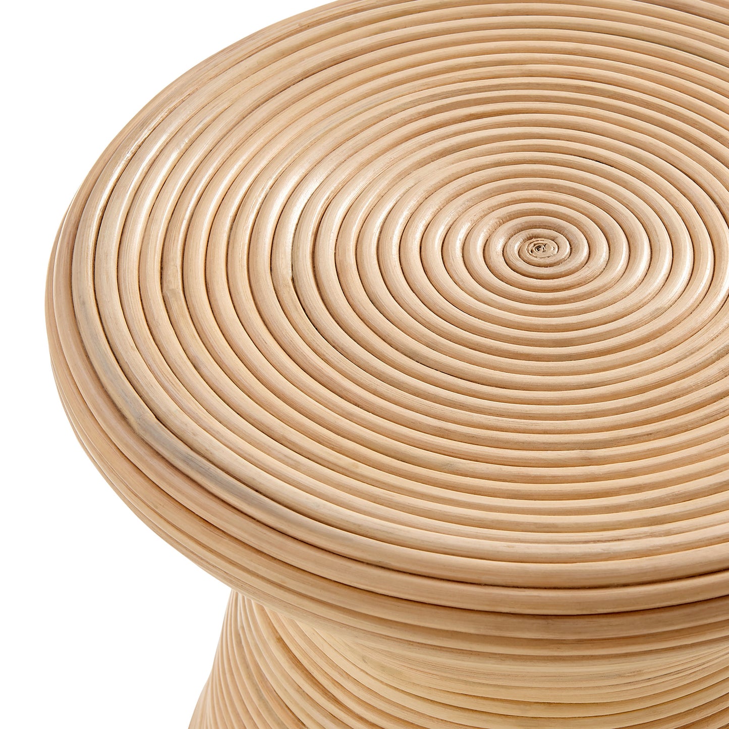 Tavi Hourglass Natural Rattan Round Side Table by Furniture for America