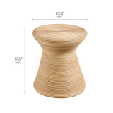 Helsingor Hourglass Natural Rattan Round Side Table in Natural