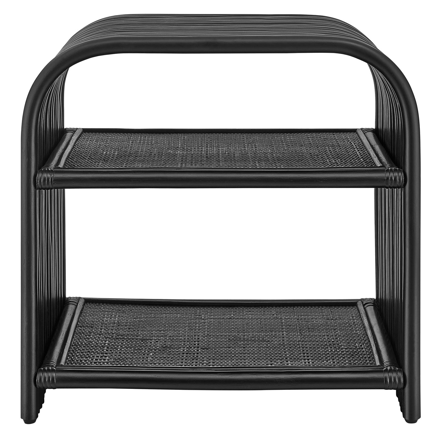 Eve Curved Natural Rattan Side Table by Furniture for America