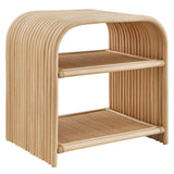 Isla Curved Natural Rattan Side Table in Natural