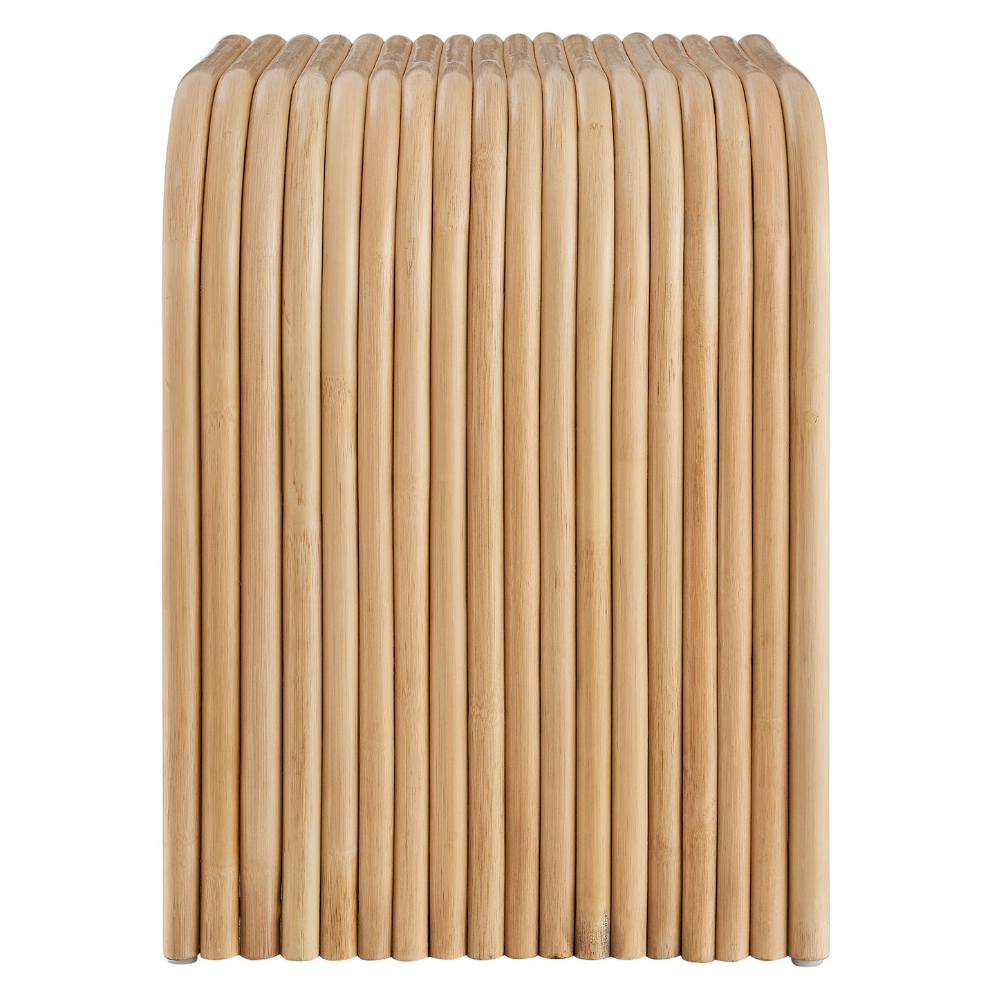 Eve Curved Natural Rattan Side Table by Furniture for America