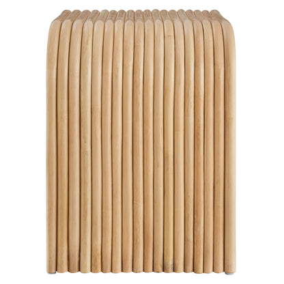 Eve Curved Natural Rattan Side Table by Furniture for America