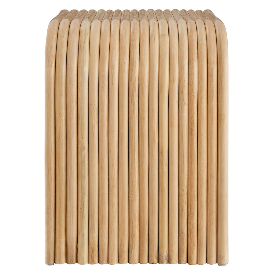 Isla Curved Natural Rattan Side Table in Natural
