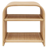 Isla Curved Natural Rattan Side Table in Natural