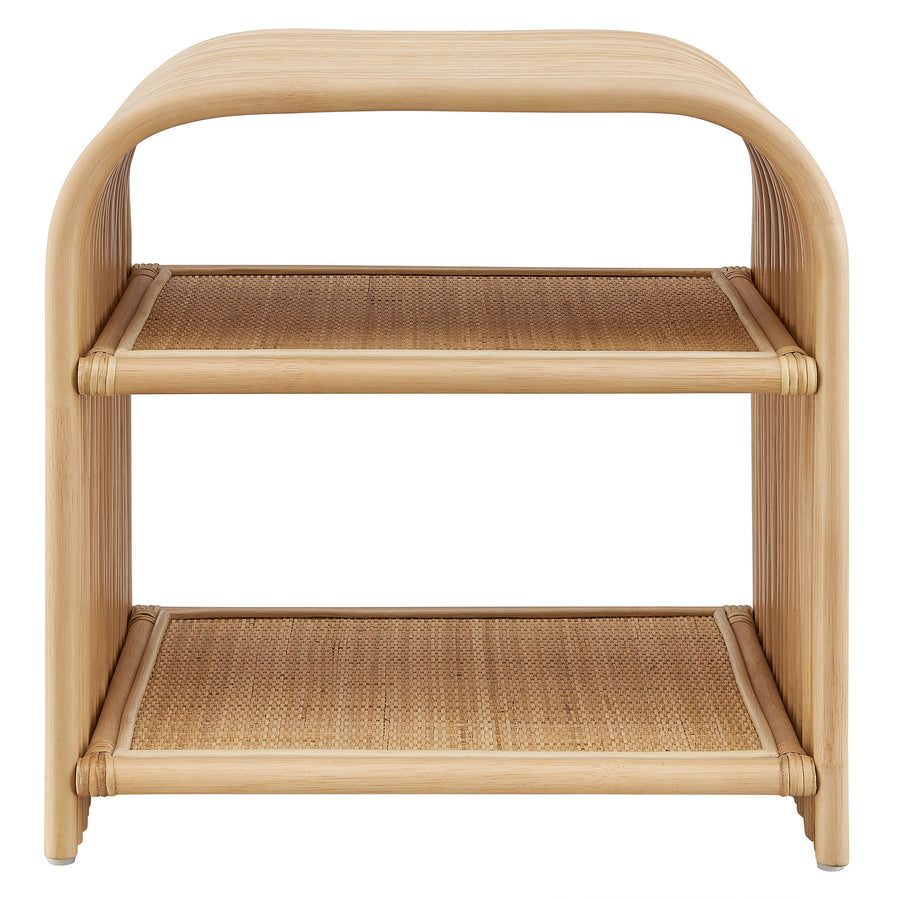 Isla Curved Natural Rattan Side Table in Natural