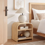 Isla Curved Natural Rattan Side Table in Natural