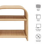 Isla Curved Natural Rattan Side Table in Natural