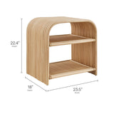 Isla Curved Natural Rattan Side Table in Natural