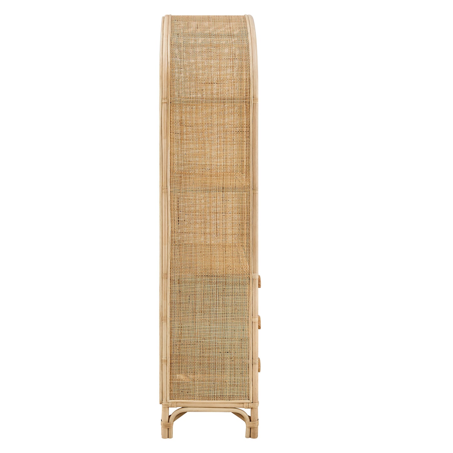 Valerian 71 Inch Tall Arched Natural Rattan Bookshelf in Natural