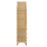 Valerian 71 Inch Tall Arched Natural Rattan Bookshelf in Natural